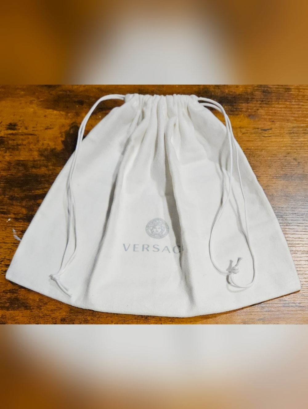 NEW Versace White Medusa Dust Bag Drawstring Storage Pouch Medium